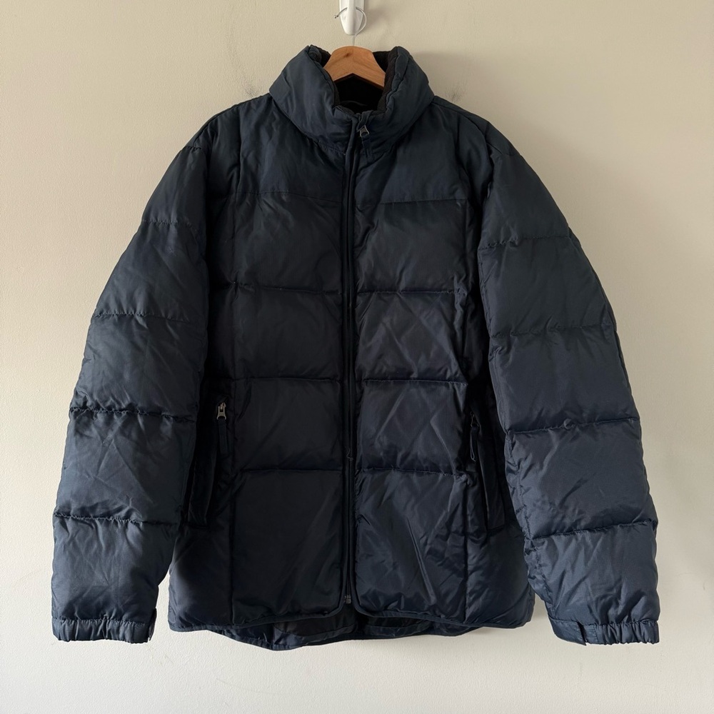 Gap Down‎ Puffer Jacket Coat Mens M Blue Full Zip Vintage Y2K 90s Warm Padded
